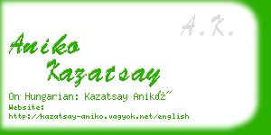 aniko kazatsay business card